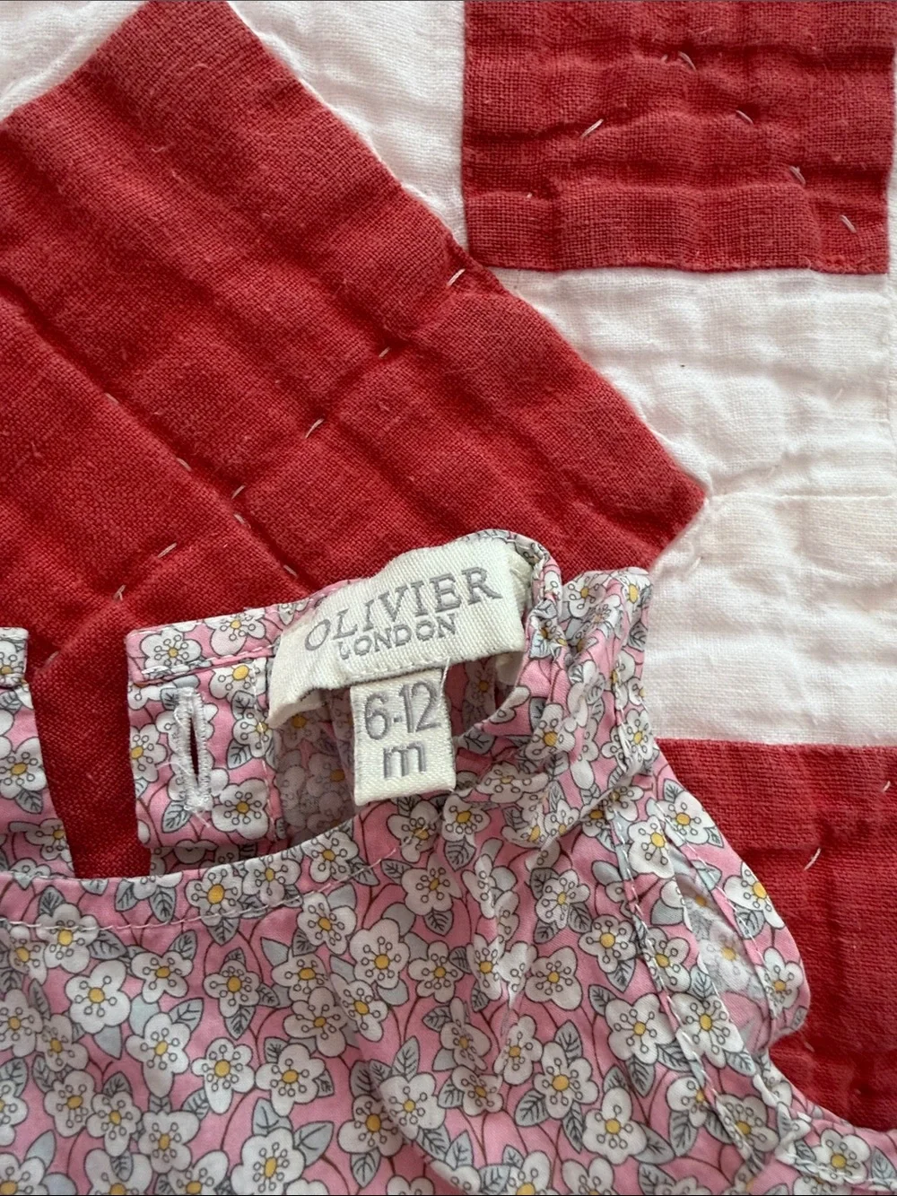 Olivier London Baby Floral Two-Piece Dress Set - Pink and White
